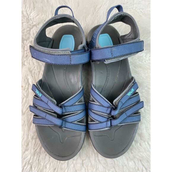 Teva 4266 Tirra Women's 10 Gray Blue Strappy Slingback Sport Sandals - Picture 2 of 10